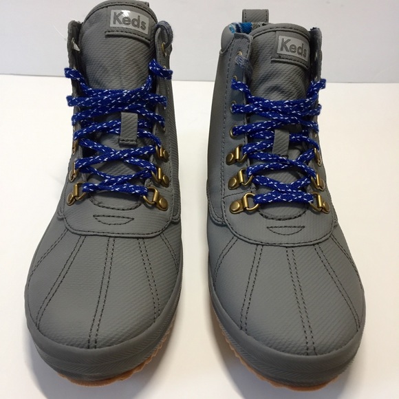 Keds Gray Scout Matte Twill WX chunky Ankle Boots - Picture 8 of 16